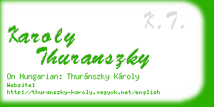 karoly thuranszky business card